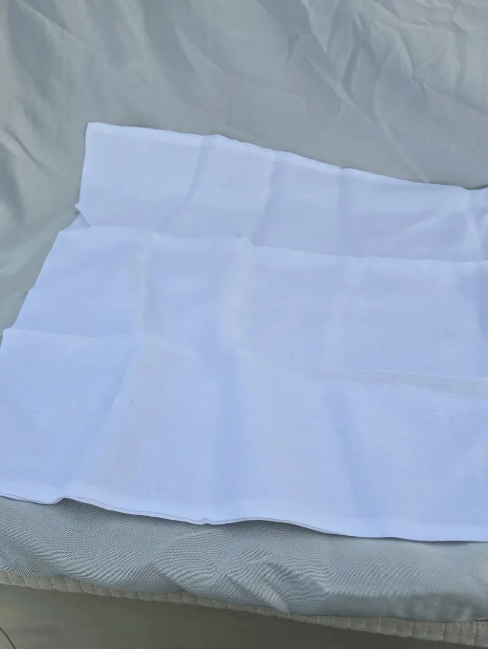 Quince Set Of 2 100% European Linen STANDARD white Toffee Piped Pillow Case
